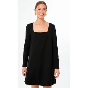 Tuckernuck Dress XS Black Long Sleeve Square Neck Mini Shift Casual‎